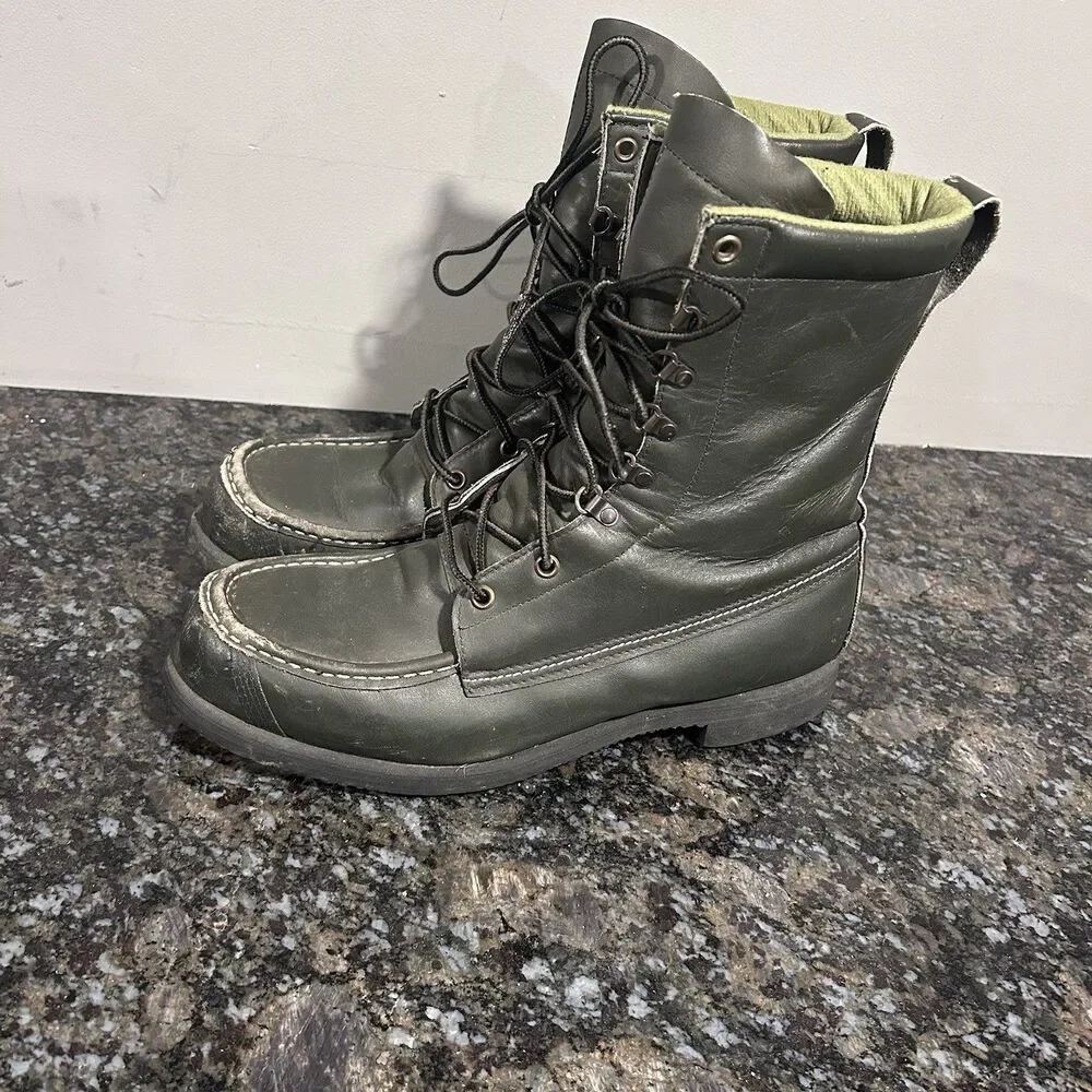 Vintage Red Wing Irish Setter Boots Mens 10.5 D Green Leather Rare 60s Work Wear